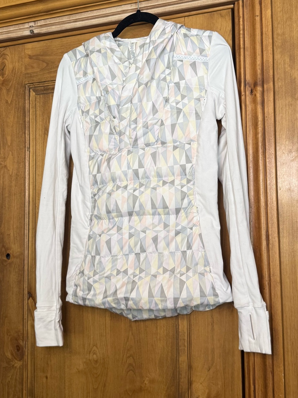 Lululemon Fluff Off Hoodie Jacket White Quilted Hybrid Running Jacket
